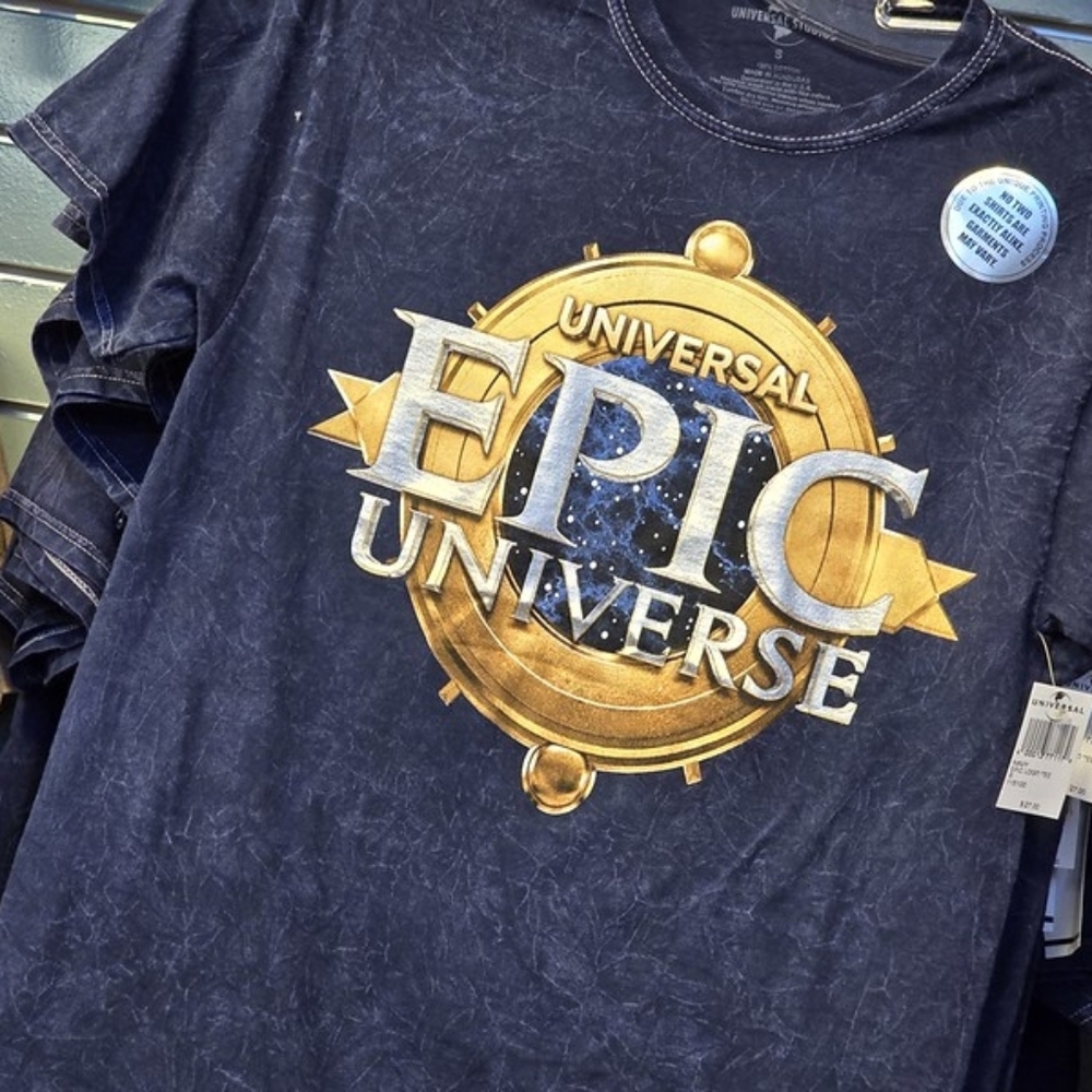 Universal Studios Epic Universe Navy Logo Shirt 2024 1st Edition Sz XL RARE NWT